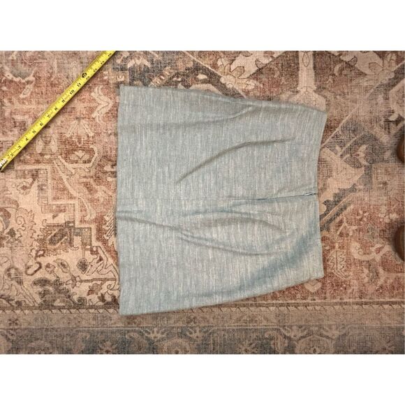 LOFT Linen SEA BLUE W/ SILVER THREADS, Button, Mini Skirt, SIZE 8 - Picture 5 of 9